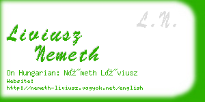 liviusz nemeth business card